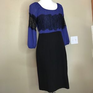 maurices navy blue dress Wrap Dress Maurices Navy Dress Maurices Navy Blue Belted Dress Women's  Medium Sheer Panel Knee Length